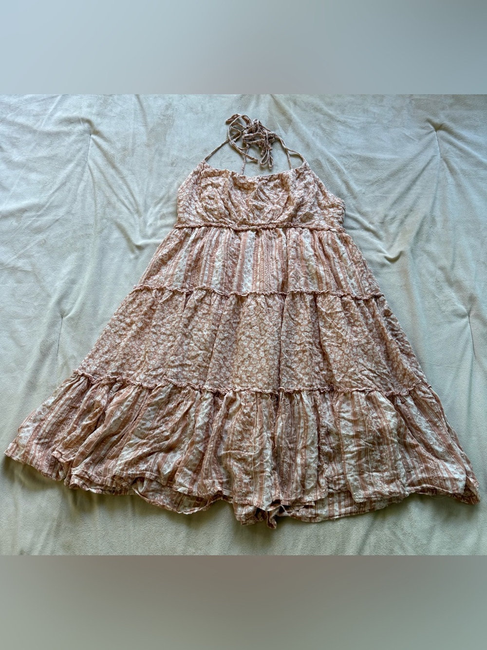 Daisies Floral Tiered Halter Maxi Dress Size M